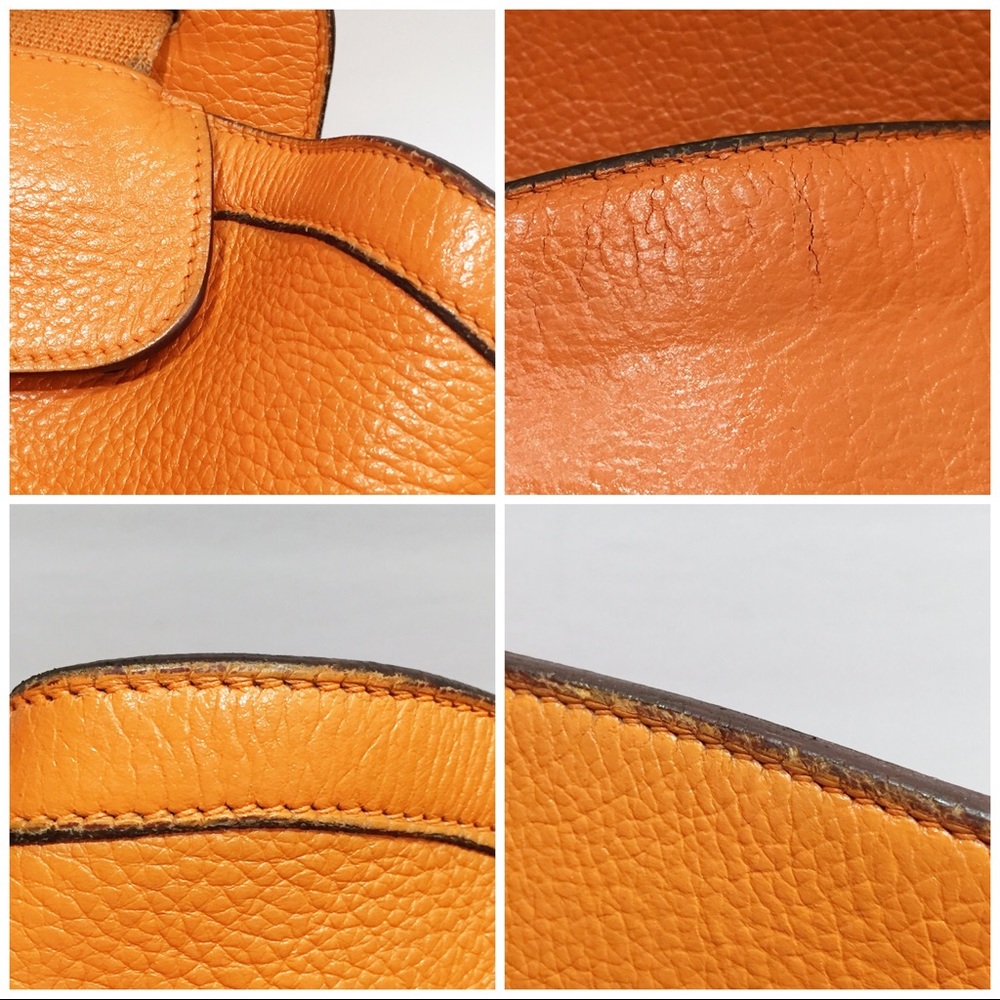 ❤️SOLD❤️Hermes Orange Clemence Leather Sherpa GM Backpack - Picture 9 of 16